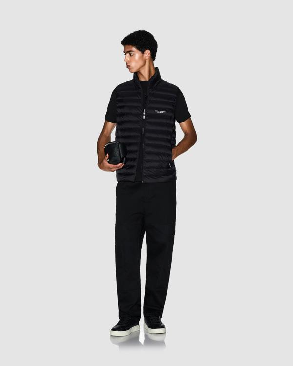 Armani Exchange Mens Milano/New York Down Gilet - Black UC001 - CHO - Designer Mens Padded Gilets