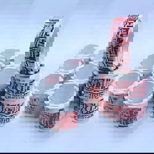 KAV - Fragile packing tape Super Strong & Low Noise Fragile Tape for Boxes & packing Heavy Duty Packaging Tape, Tape Pack - 48mm x 66m - Pack of 6