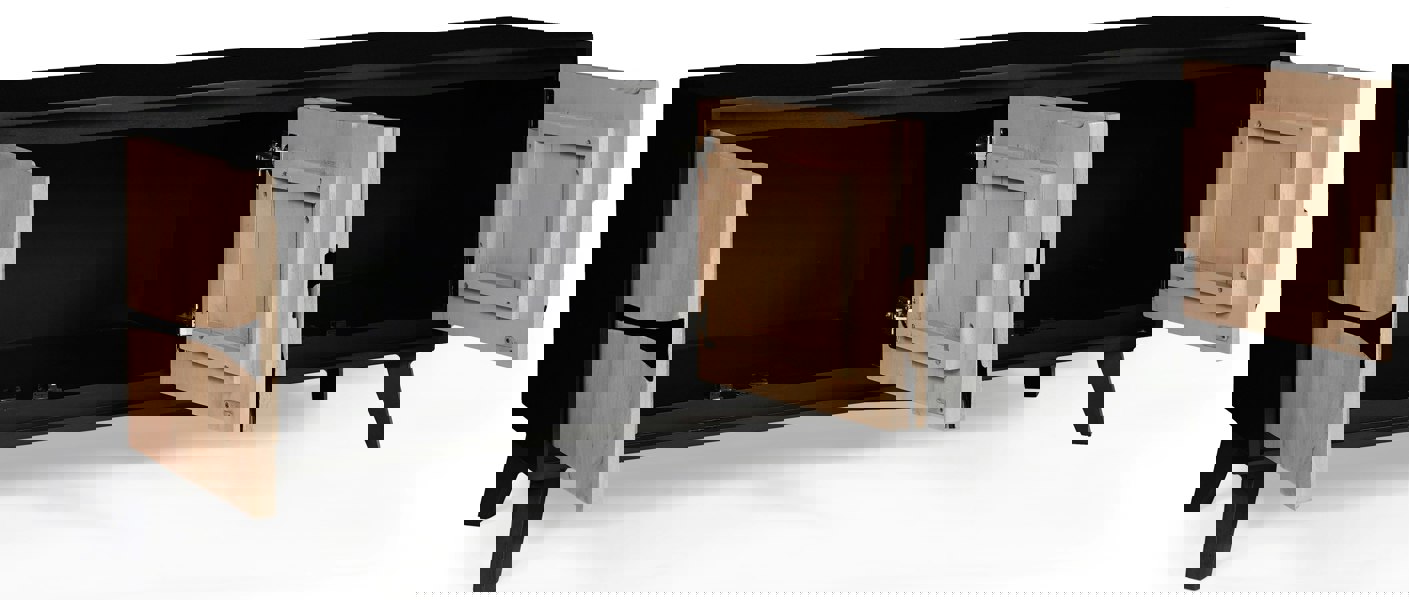 IH Design Dusk Mango Wood Low Board Sideboard Tv Stand