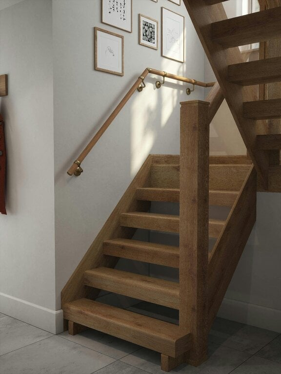 Handrails Direct Stoneleigh Red Oak Half Turn Handrail