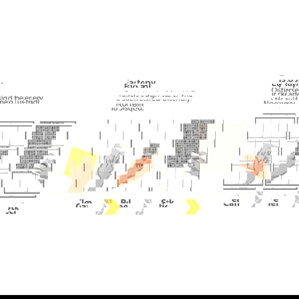 WT1593 - Picasso Grey Marble Mosaic Wall Tile Sticker Set - 15 x 15 cm (6 x 6 in) - 24 pcs