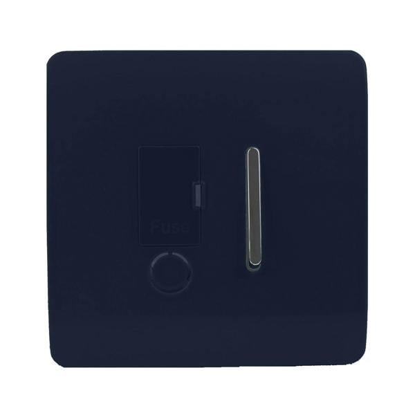 Trendi Switch 13 Amp Fused Spur with Flex Outlet in Navy Blue
