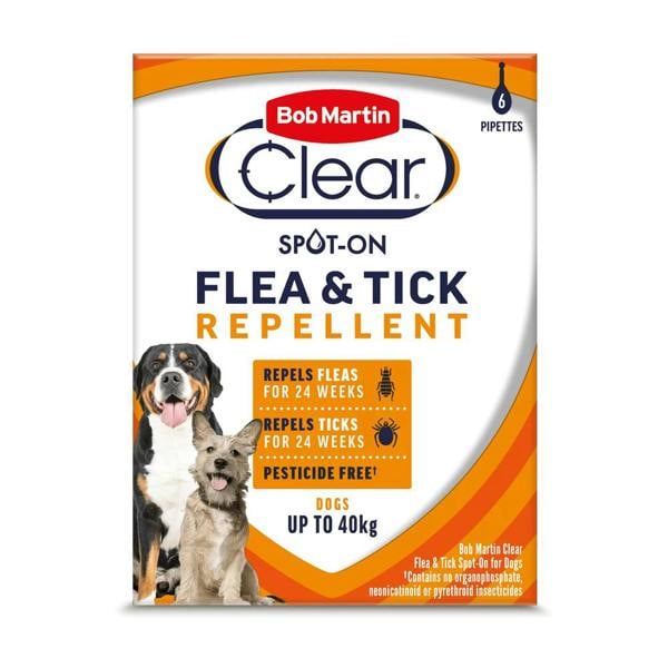 Bob Martin Clear Spot On Flea & Tick Prevention For Dogs (24 Weeks)