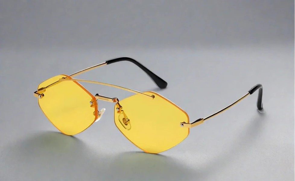 Sugar - Yellow Rimless Premium Sunglasses