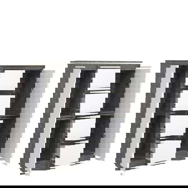 Furniture To Go Naia Sideboard 4 Drawers 2 Doors in Concrete and White High Gloss