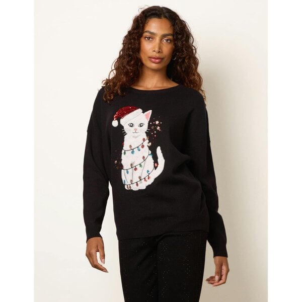 Blue Vanilla Christmas Cat Jumper