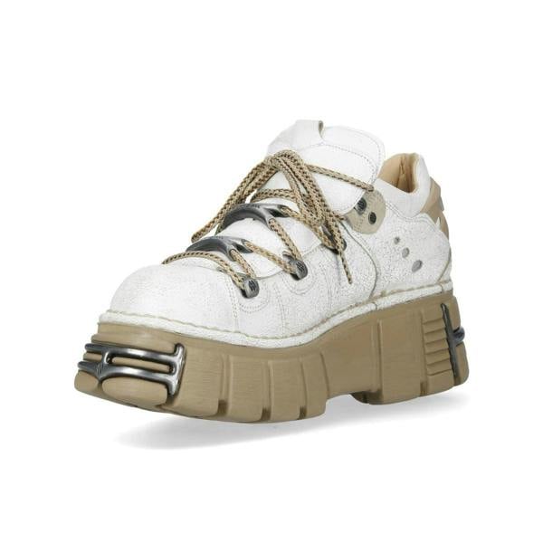 New Rock  M-120N-C80 White Gothic Platform Ankle Boots