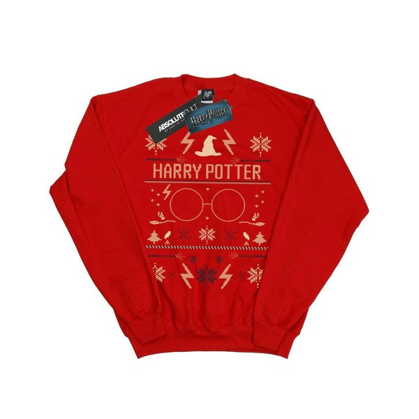 Harry Potter Girls Christmas Pattern Sweatshirt - Red