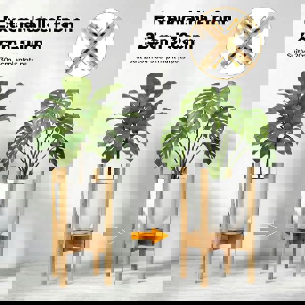 Levede Bamboo Adjustable Plant Stand Indoor Outdoor Modern Display Stand Rack