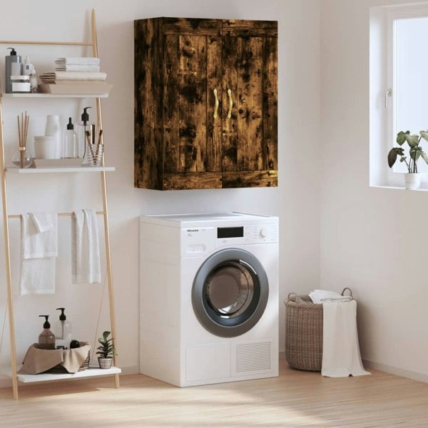 Berkfield Wall Mounted Cabinet Smoked Oak 69.5x34x90 cm Engineered Wood