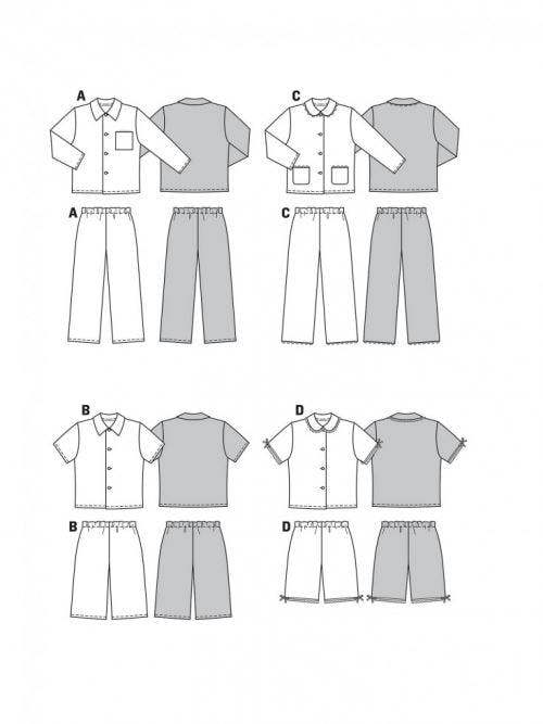 Burda Sewing Pattern 9747 Trousers, Pyjamas, Shirts, Shorts and Tops For Kids and Teenagers, Ages: 3-15 - Easy