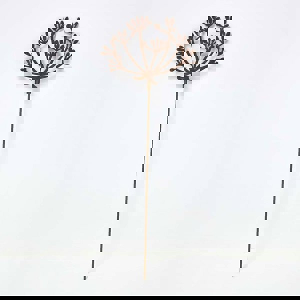 HOMESCAPES Steel Cow Parsley Garden Stake Decorations, Set of 2