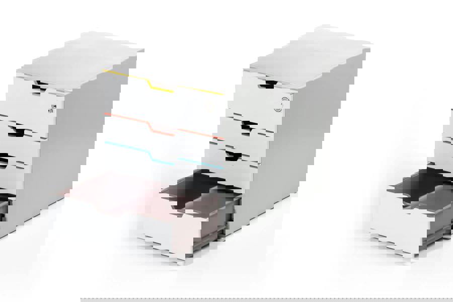 Durable VARICOLOR MIX SAFE Lockable Desktop Organiser 4 Drawer Storage | A4+