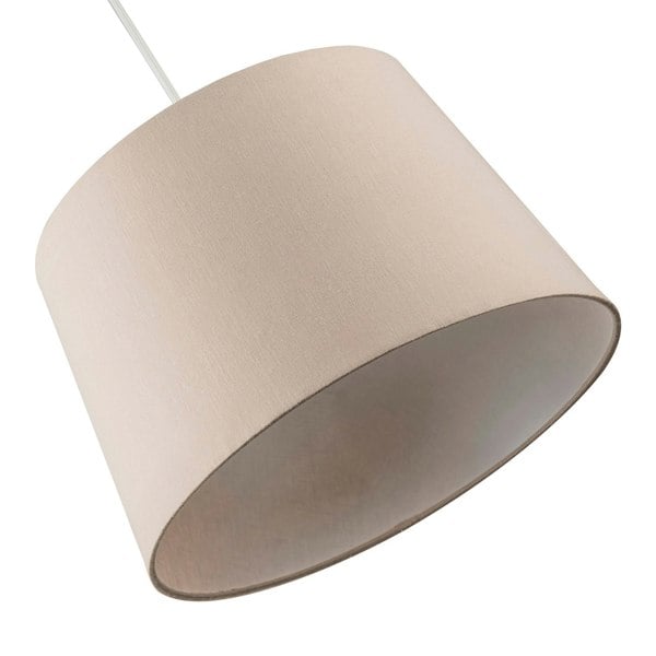 Contemporary Light Taupe Linen Fabric Drum Lampshade with Cotton Inner Image 5