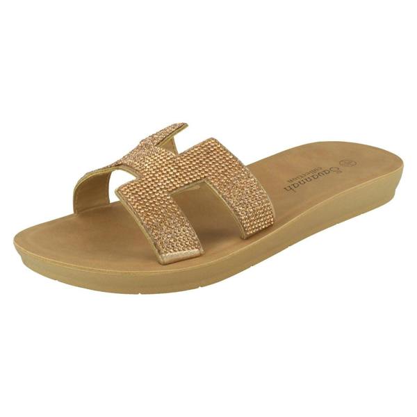 Savannah Ladies Savannah Diamante Vamp Mules