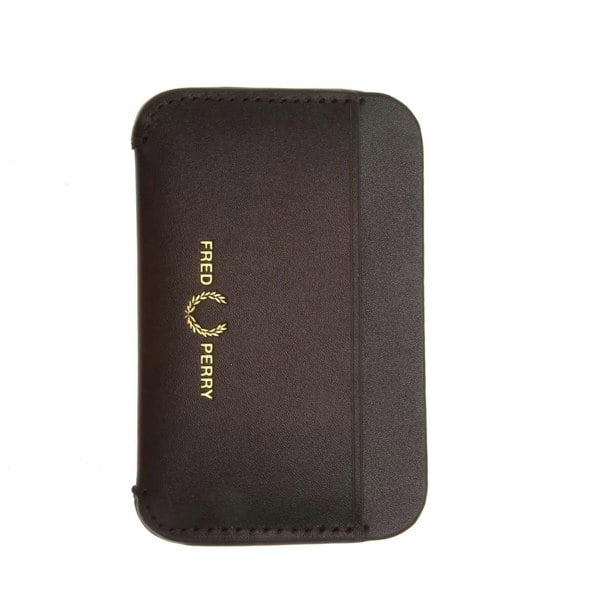 Fred Perry Burnished Leather Card Holder - Oxblood