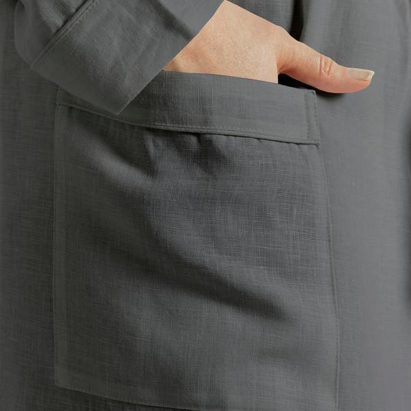 Lazy Linen Charcoal Pyjama & Bathrobe