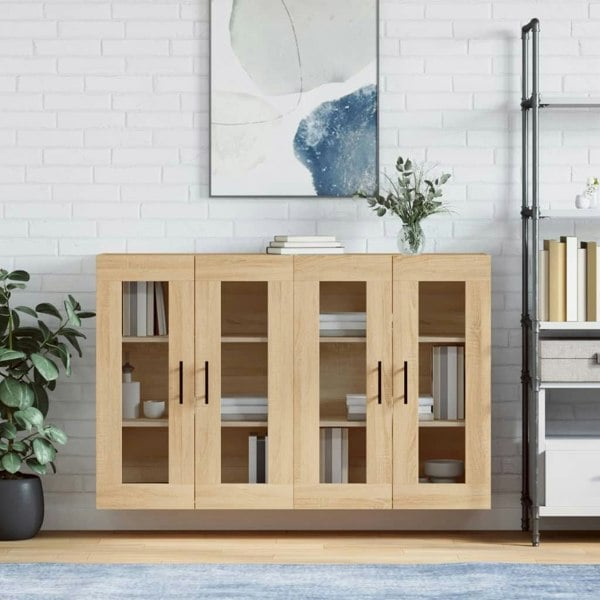 Berkfield Wall Mounted Cabinets 2 pcs Sonoma Oak Engineered Wood
