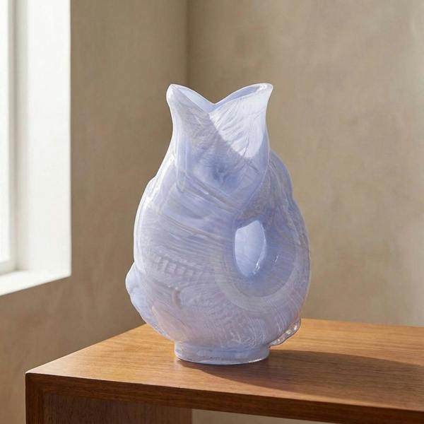 Garden Greatness Oceanic Aqua Fish Sculptural Glass Vase