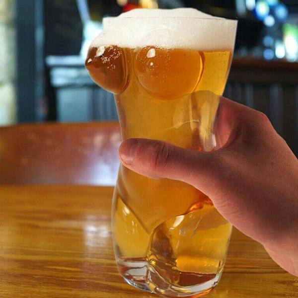 Top 3 Body Shape Torso Novelty Pint Glass Clear