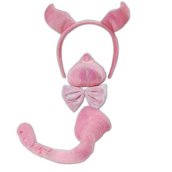 Bristol Novelty Unisex Pig Fancy Dress Accessories Set With Sound - Pink - 
