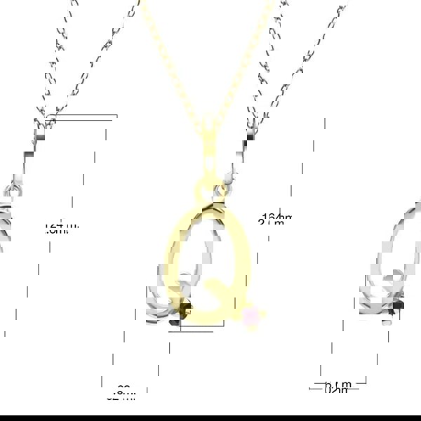 Gemondo Initial Ruby Letter Necklace In 9ct Yellow Gold