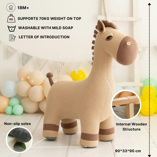 CROCHETTS Large horse plush with auxiliary seat for children LT-Y07_M