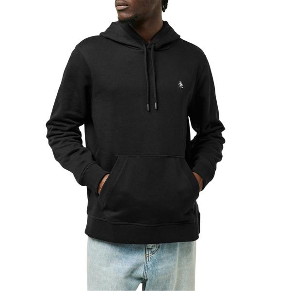 Original Penguin Mens Hooded Regular Hoodie - True Black - 