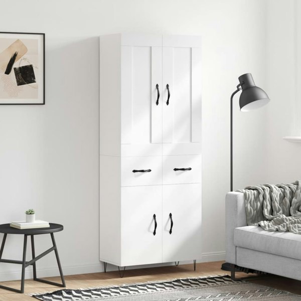 Berkfield Highboard White 69.5x34x180 cm Engineered Wood
