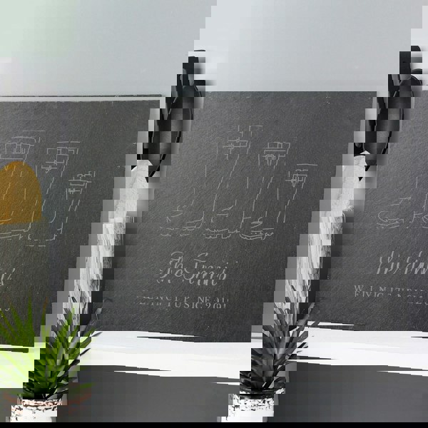 Personalised Memento Company Personalised Welly Boot Family of Three Slate