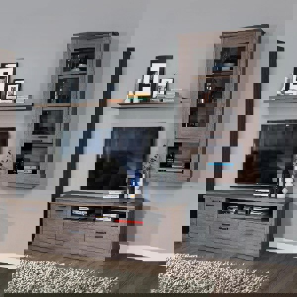 Furniture To Go Corona Wall Display cabinet in Tabak Oak