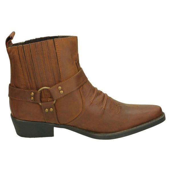 Maverick Mens Maverick Leather Ankle Cowboy Boots A3003