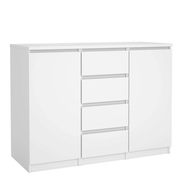 Wyld Haus Budapest White Wooden Sideboard 2 Doors 4 Drawers