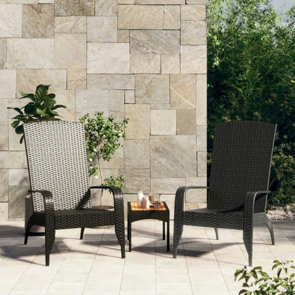 Berkfield Garden Adirondack Chair Black Poly Rattan