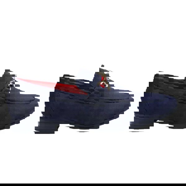 Dolcetto Men's Suede Leather Lined Gold Buckle Loafers