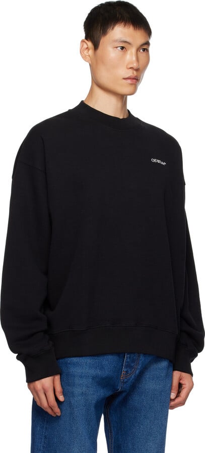 Off-White Scratch Tab Box Design Skate Fit Sweatshirt - Black