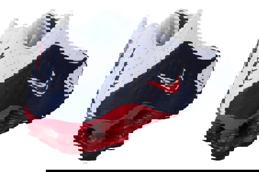 Nike Shox R4 GS Cw2626  400 - Midnight Navy Gym Red White 400 - Photo 2