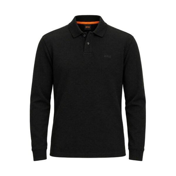 BOSS Petempestolong Long Sleeve Polo Shirt Black