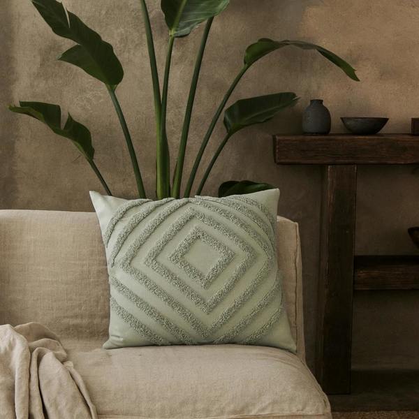 Wyld Haus Set of 2 Noli Sage Green Diamond Cushion Covers