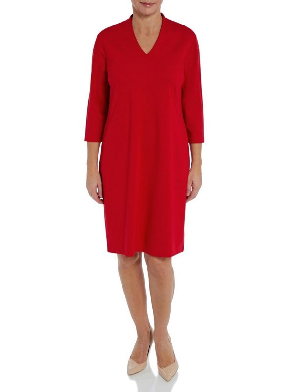 PennyPlain High Back V-neckline Dress - Red