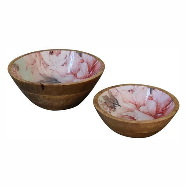 Artisan Furniture Pink Floral Bowl Set of 2