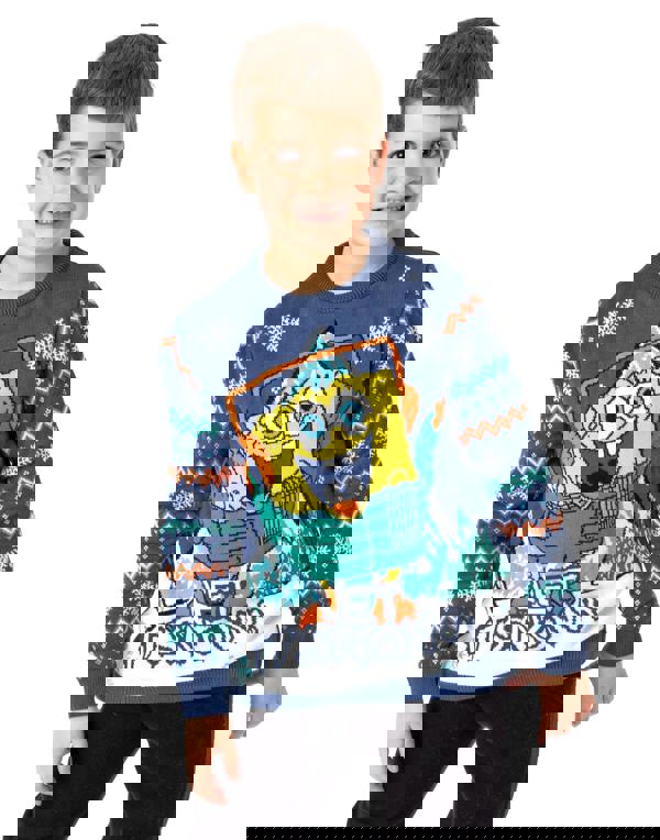 SpongeBob SquarePants Unisex Kids Blue Let It Snow Sweatshirt