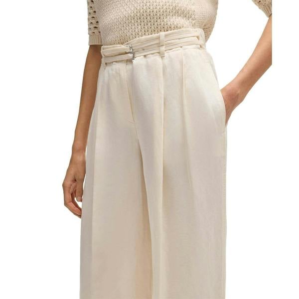 Boss Womens/Ladies Taualy-W Relaxed Fit Trousers - White - 
