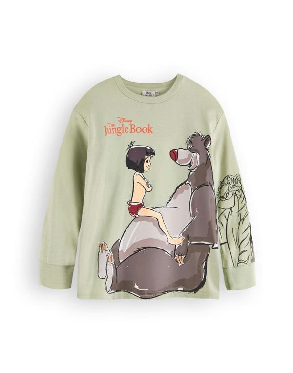 Disney The Jungle Book Boys Green Mowgli Baloo Long Sleeve Long Leg Pyjama Set