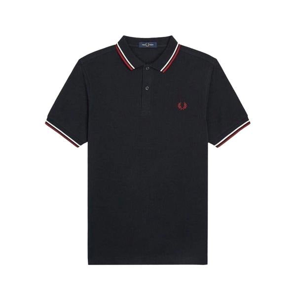 Fred Perry Mens Long-Sleeved Polo Shirt - Navy - 