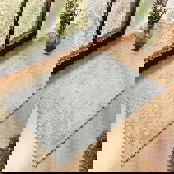 Livabliss Monaco-Abstract Grey Ivory Modern Marble Rug