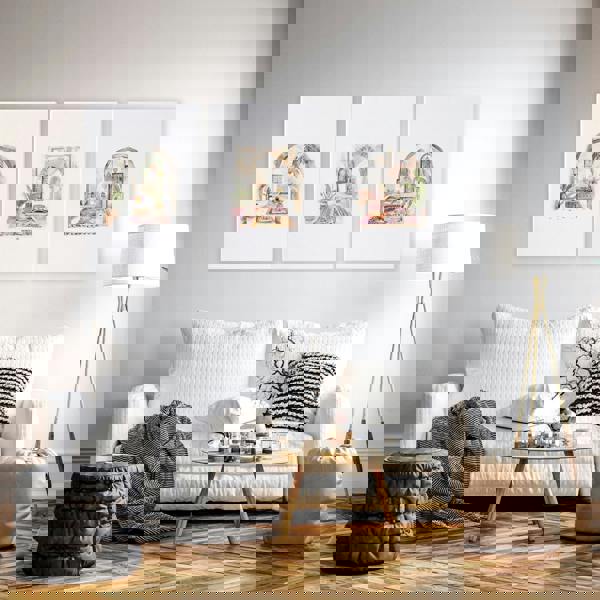 Living Room Paintings | Set of 3 Moroccan Inspired Wall art Prints