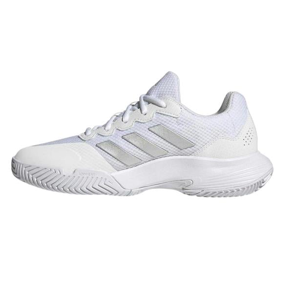 Adidas Womens/Ladies GameCourt 2.0 3 Stripes Tennis Shoes - White - 