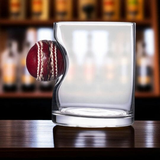 CRICKET-GIFTS Innings Ender Cricket Ball Tumbler Glass for Drinks