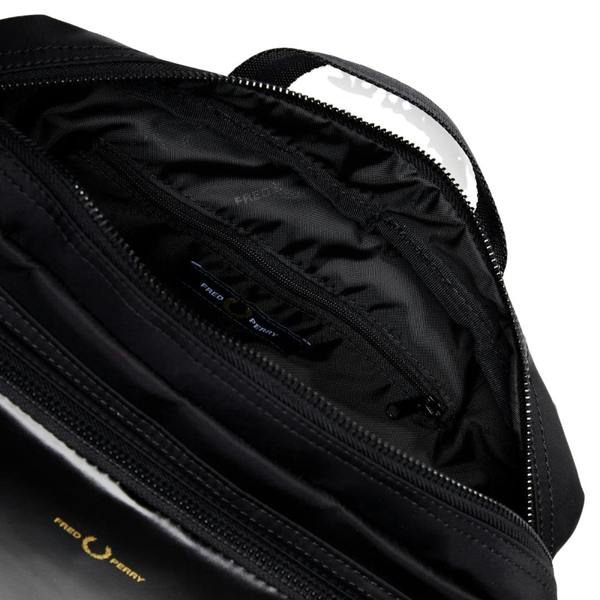 Fred Perry Nylon Twill Leather Cross Body Black Bag 1SZ